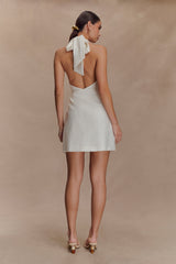 Anya Linen Halter Mini Dress - Oat Marle