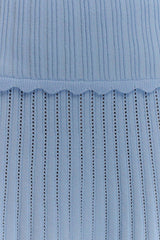 Indy Pointelle Knit Mini Skirt - Cornflower Blue