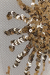 Huntleigh Crochet Bikini Top - White & Gold Sunshine Print