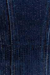 Monte Strapless Diamante Denim Corset - Midnight Blue