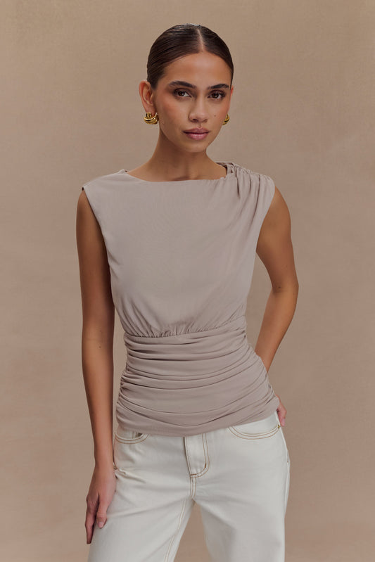 Anthony Short Sleeve Top - Taupe
