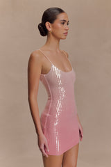 Mora Sequin Mini Dress - Ombre Pink