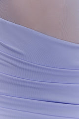 Dallas One Shoulder Mesh Maxi Dress - Lavender