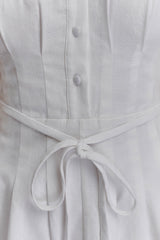 Aysha Buttoned Linen Mini Dress - White
