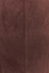 Logan Faux Suede Halter Top - Dark Chocolate