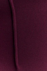 Romaine High Neck Bandage Knit Top - Wine