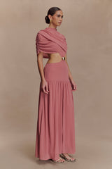 Georgina Chiffon Midi Dress - Burnt Rose