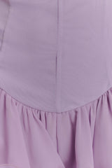 Calantha Ruffle Mesh Mini Dress - Lilac