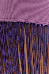 Koah Fringe Bandage Knit Maxi Dress - Purple