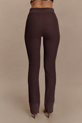 Elodie Ribbed Knit Pants - Chocolate