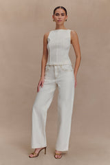 Coraline Panelled Sleeveless Top - White
