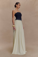 Suella Chiffon Denim Maxi Dress - Indigo Blue