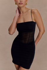 Maryk Mesh Mini Dress - Black