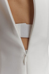 Milena One Shoulder Crepe Maxi Dress - White