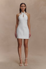 Freya Halter Bow Mini Dress - Ivory