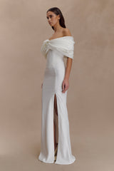 Aphrodite Off Shoulder Crepe Gown - Ivory