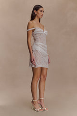Connie Beaded Bodycon Mini Dress - Nude