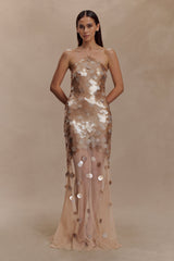 Jenny Hand Embellished Maxi Dress - Gold
