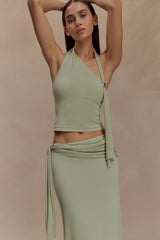 Xanthia Knit Halter Top - Pastel Green