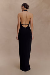 Vivianne Low Neck Maxi Dress - Black