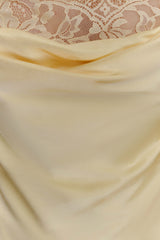 Isadora Lace & Satin Maxi Dress - Lemon