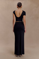 Haven Slinky Twist Midi Skirt - Black