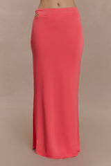Haven Slinky Twist Midi Skirt - Coral