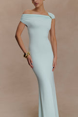 Kinsley Slinky Maxi Dress With Hardware - Lagoon