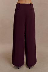 Arlo Wide Leg Suiting Trouser - Mahogany