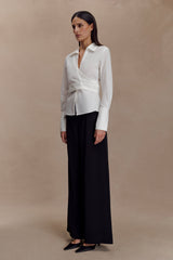 Arlo Wide Leg Suiting Trouser - Black