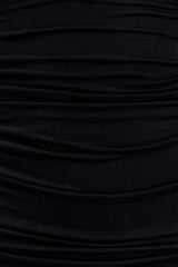 Hayden Long Sleeve Plunge Mini Dress - Black