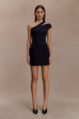 Anna One Shoulder Modal Top - Black
