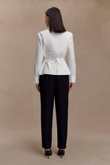 Millie Tie Back Cotton Shirt - White