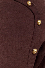 Mertyle Aysmetrical Knit Jumper - Deep Chocolate
