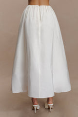 Greta Gathered Maxi Skirt - White