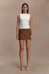 Cordia Satin Mini Skirt - Chocolate