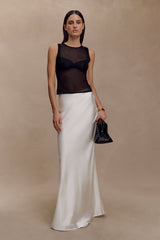 Dollie Sheer Knit Tank Top - Black