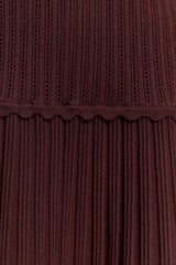 Adena Pointelle Knit Mini Dress - Chocolate