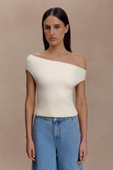 Carley Off Shoulder Knit Top - Ivory