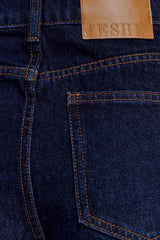 Carlene Cuffed Denim Shorts - Indigo Blue