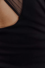 Aubree Crepe And Mesh Mini Dress - Black
