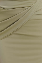 Henley Slinky Drape Mini Dress - Sage