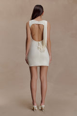 Henley Slinky Drape Mini Dress - Ivory
