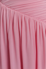 Ayeshya Slinky Asymmetric Maxi Dress - Candy Pink