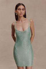 Jasmyn Hot Fix Mini Dress With Mesh Back - Mint