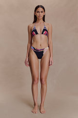 Brianna Cheeky Cut Bikini Bottom - Multi Fluid Reverie Print