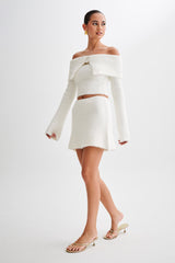 Baxter Fluffy Knit Mini Skirt - Ivory