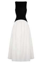 Acacia Contrast Sleeveless Maxi Dress - Black/White