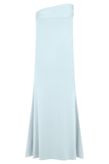 Ainsley Asymmetrical Maxi Skirt With Floral Hardware - Pale Blue