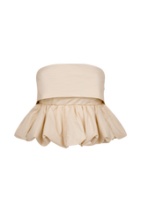 Amirah Strapless Bubble Crop Top - Nude